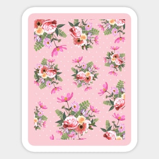 Pink Flowers Pattern Sticker